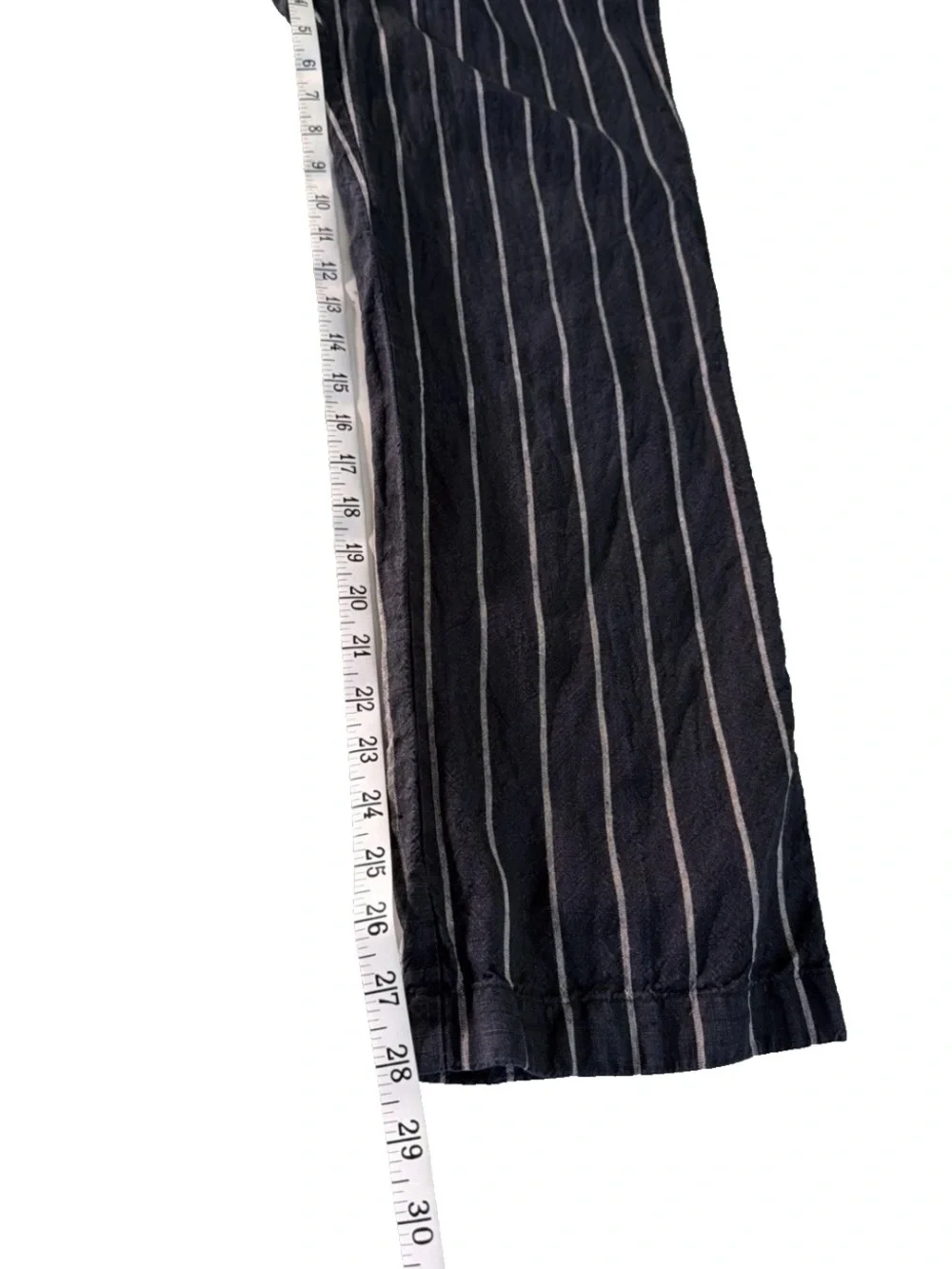Reformation Striped Black/White Striped Linen Ankle Pants Women's Sz 4 High Rise